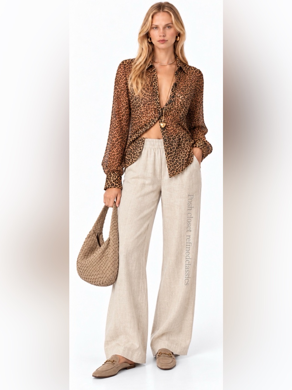 J.Crew Sheer leopard-print shirt in crinkle chiffon brown leopard
